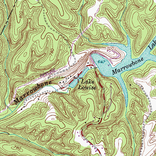 Topographic Map of Lake Louise, TN
