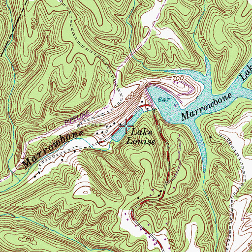 Topographic Map of Lake Louise, TN