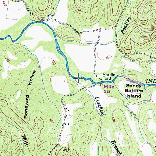 Topographic Map of Lovefield Branch, TN