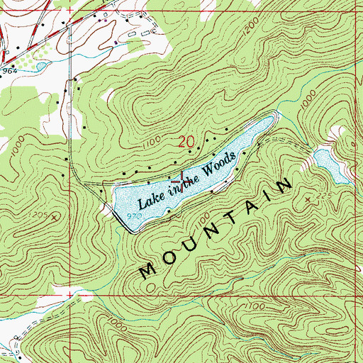 Topographic Map of Lake in the Woods, AL
