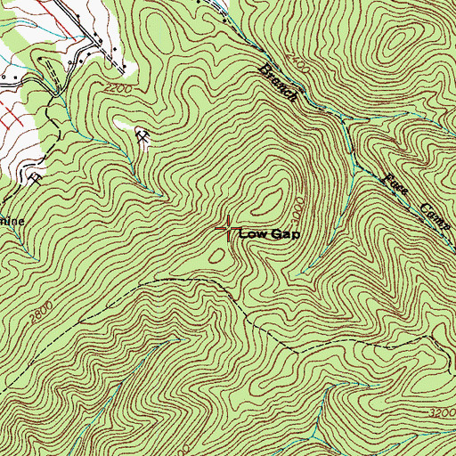 Topographic Map of Low Gap, TN