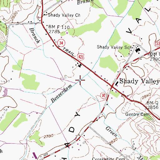 Topographic Map of Low Gap Branch, TN