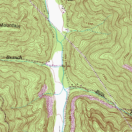 Topographic Map of Lowe Branch, TN