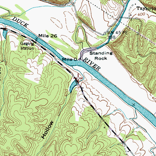 Topographic Map of Lowe Hollow, TN