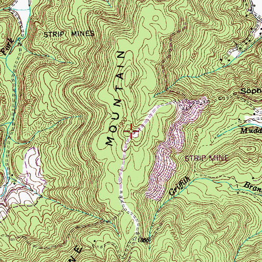 Topographic Map of Lowe Mountain, TN