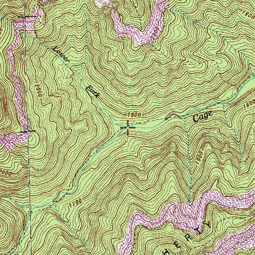 Topographic Map of Lower Fork, TN