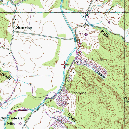 Topographic Map of Lower Pine Branch, TN
