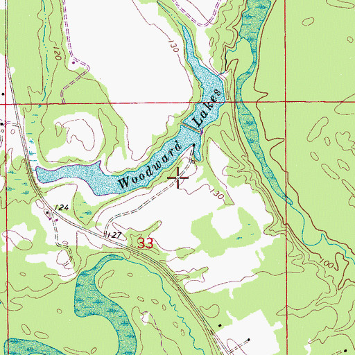 Topographic Map of Woodward Lakes, AL