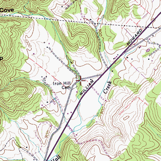 Topographic Map of Lucy Cove, TN