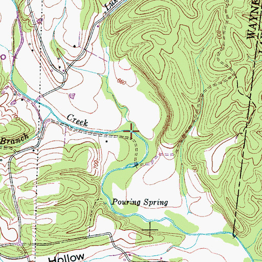 Topographic Map of Luker Branch, TN