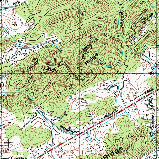 Topographic Map of Lundy Ridge, TN