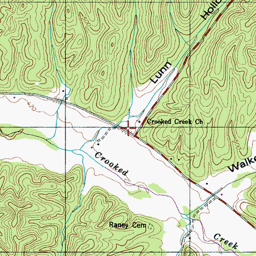 Topographic Map of Lunn Hollow, TN