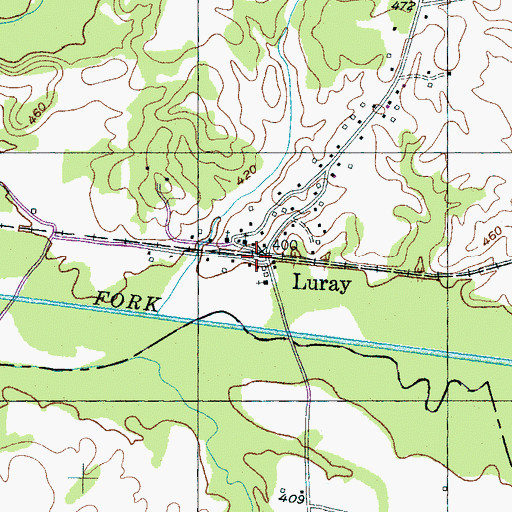 Topographic Map of Luray, TN