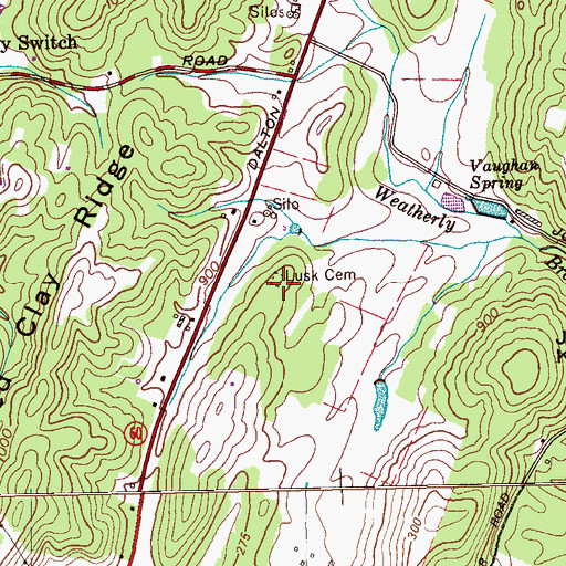Topographic Map of Lusk Cemetery, TN