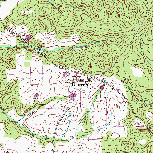 Topographic Map of Luterton Church, TN