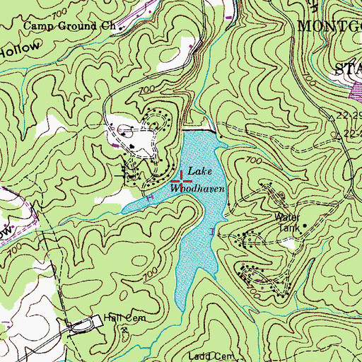 Topographic Map of Luther Hollow, TN