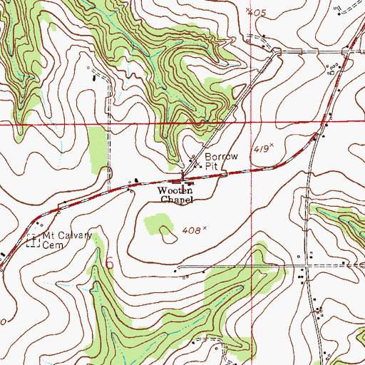 Topographic Map of Wooten Chapel, AL