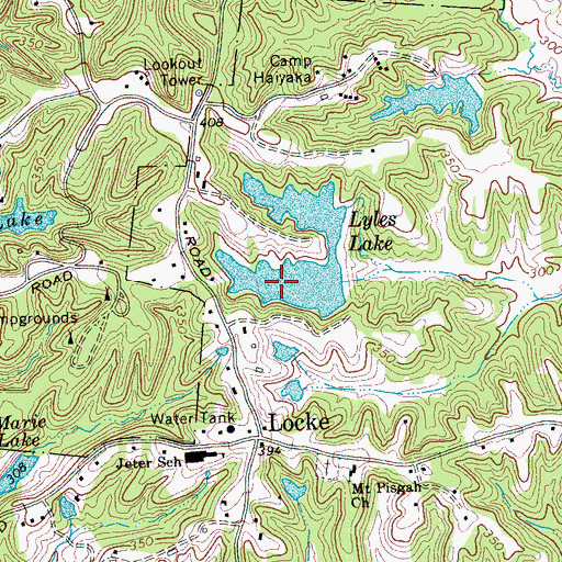 Topographic Map of Lyles Lake, TN