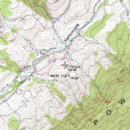 Topographic Map of Lynch Cemetery, TN