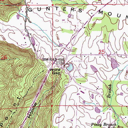 Topographic Map of Word Gap, AL