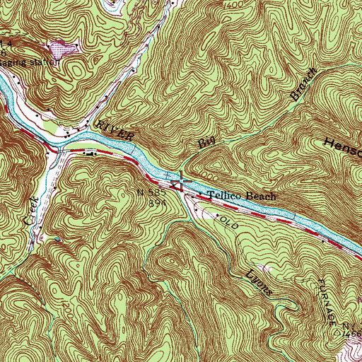Topographic Map of Lyons Creek, TN