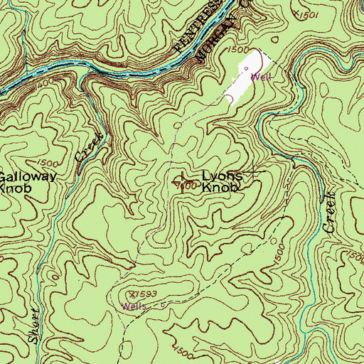 Topographic Map of Lyons Knob, TN