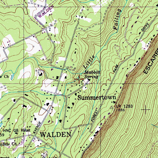 Topographic Map of Mabbit Spring, TN