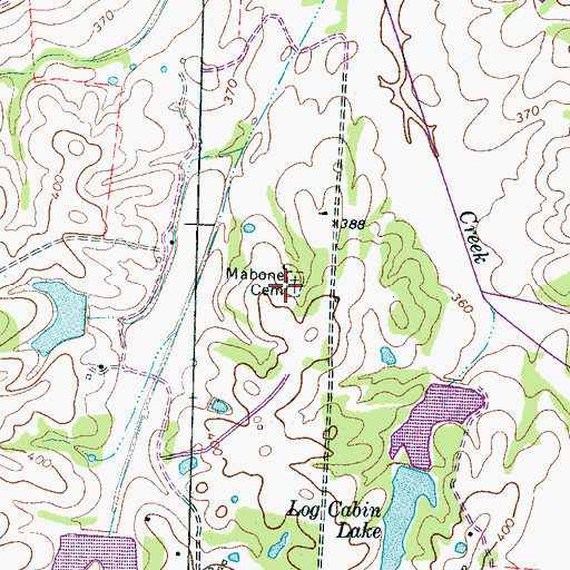 Topographic Map of Mabone Cemetery, TN