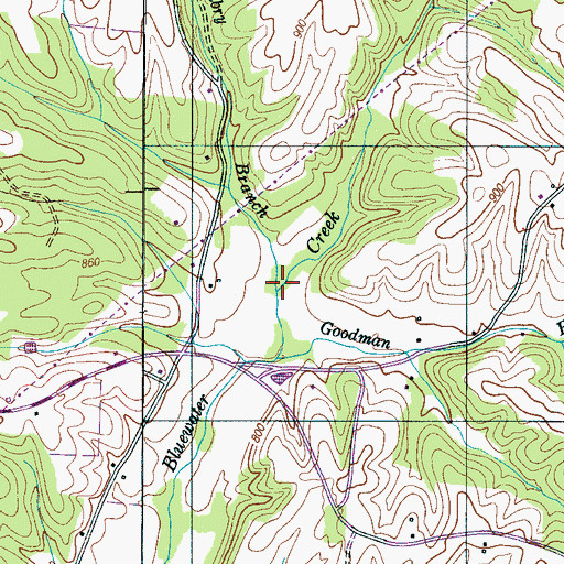 Topographic Map of Mabry Branch, TN