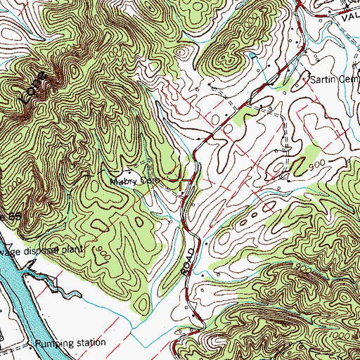 Topographic Map of Mabry Cemetery, TN
