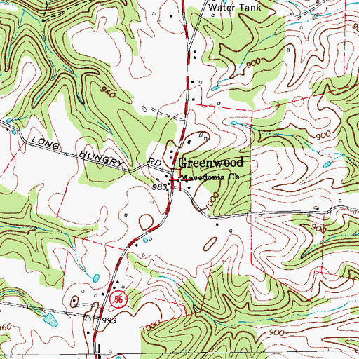 Topographic Map of Macedonia Church, TN