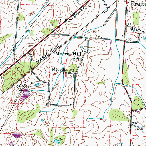 Topographic Map of Macedonia Cemetery, TN