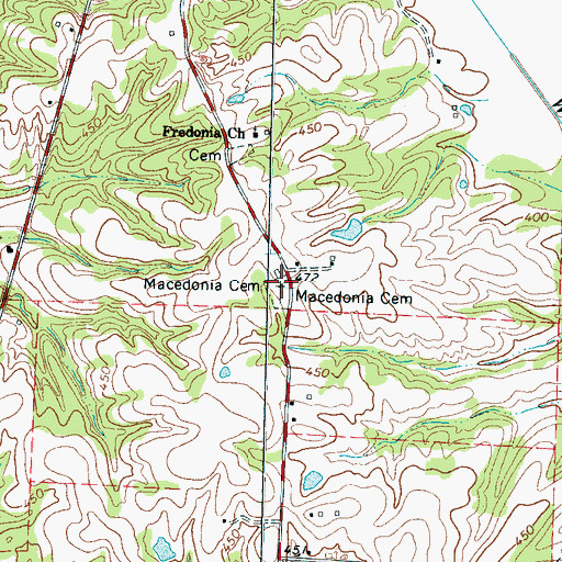 Topographic Map of Macedonia Cemetery, TN