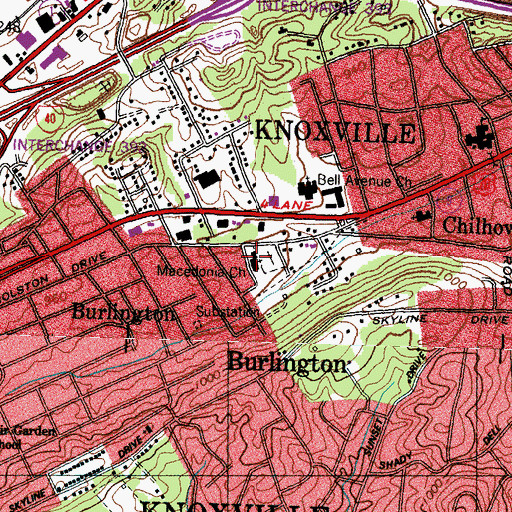 Topographic Map of Macedonia United Methodist Church, TN