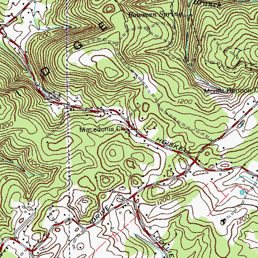 Topographic Map of Macedonia Church, TN