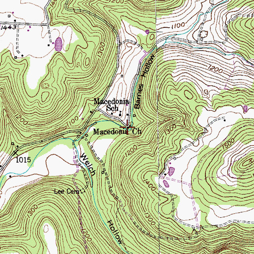 Topographic Map of Macedonia Church, TN
