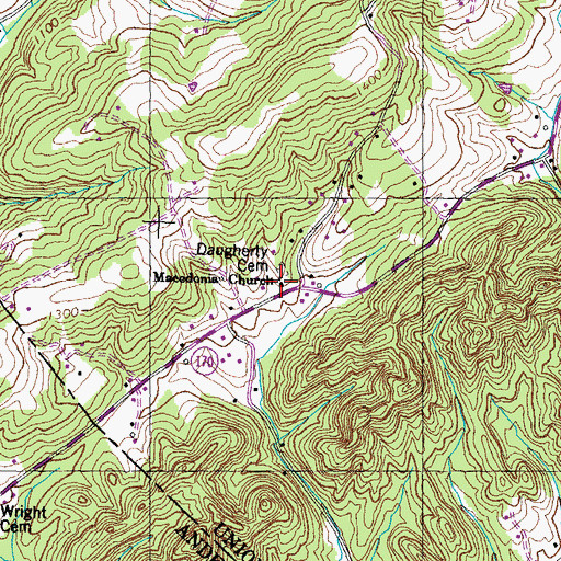 Topographic Map of Macedonia Church, TN