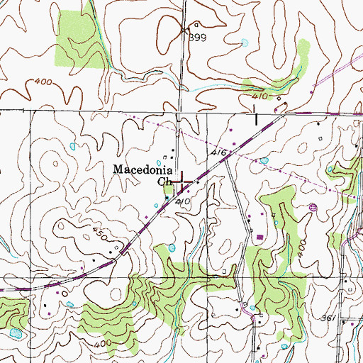 Topographic Map of Macedonia Church, TN