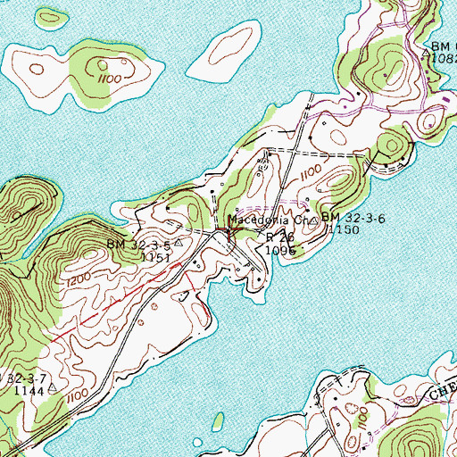 Topographic Map of Macedonia Church, TN