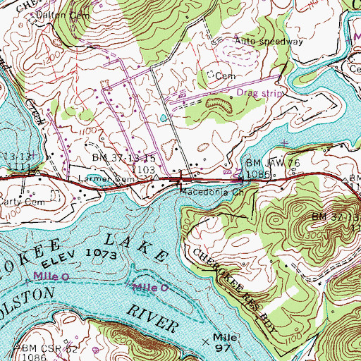 Topographic Map of Macedonia Church, TN