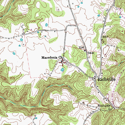 Topographic Map of Macedonia Church, TN