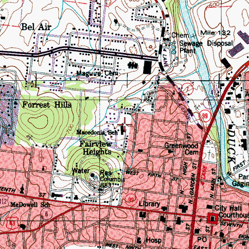 Topographic Map of Macedonia School, TN