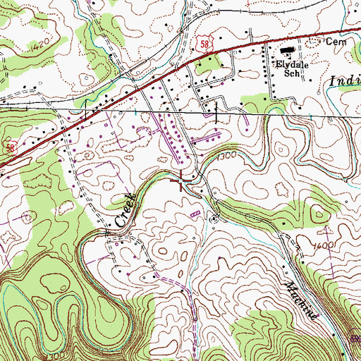 Topographic Map of Machine Branch, TN