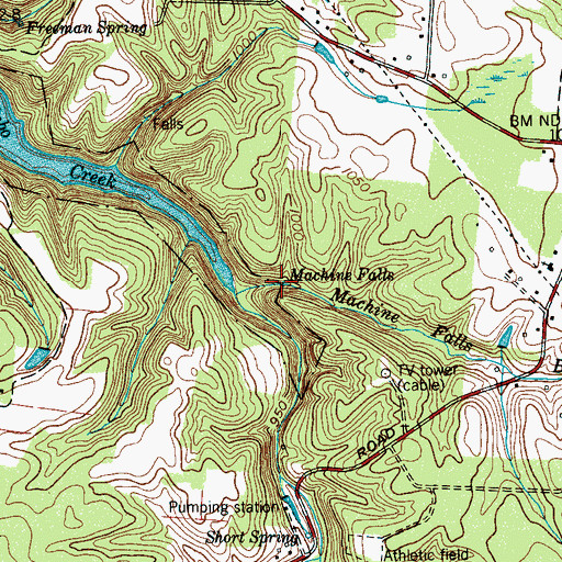 Topographic Map of Machine Falls, TN