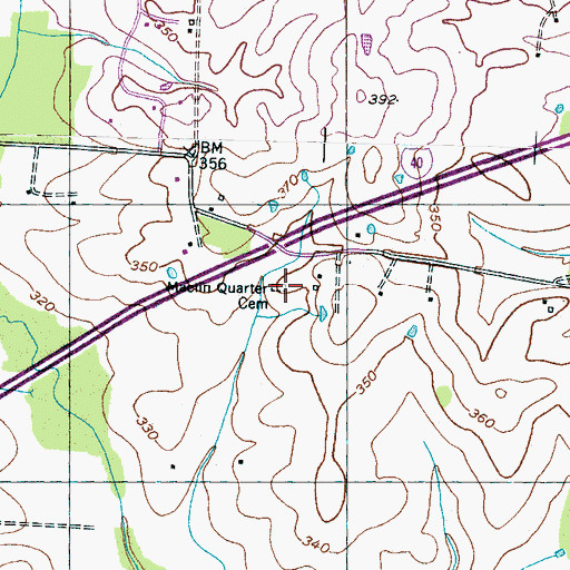 Topographic Map of Maclin Quarter Cemetery, TN