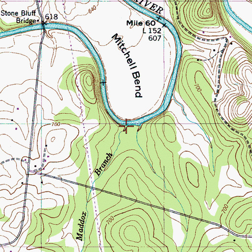 Topographic Map of Maddox Branch, TN