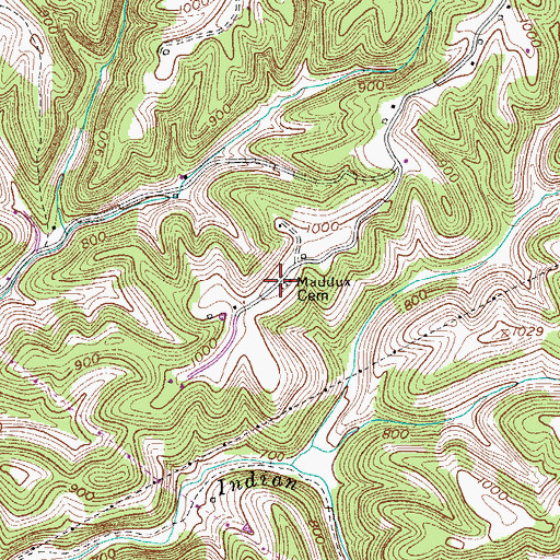 Topographic Map of Maddux Cemetery, TN