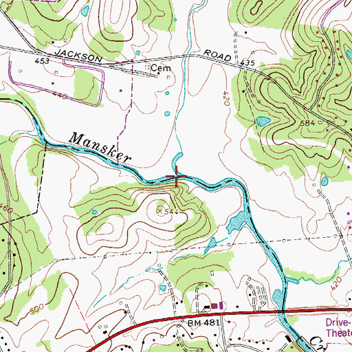 Topographic Map of Madison Creek, TN