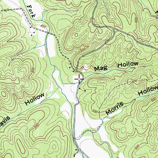Topographic Map of Mag Hollow, TN