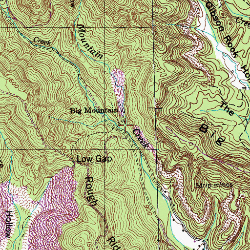 Topographic Map of Magazine Hollow, TN